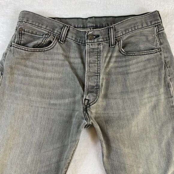 Levi's 501 Jeans Men's 36x 30 Sz Grey Button Fly Grey Straight Leg Classic - Picture 2 of 14